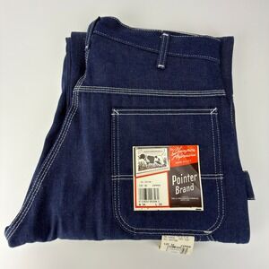 Vintage Pointer Brand Indigo Blue Denim Carpenter Work Pants Mens 34x29 USA NOS